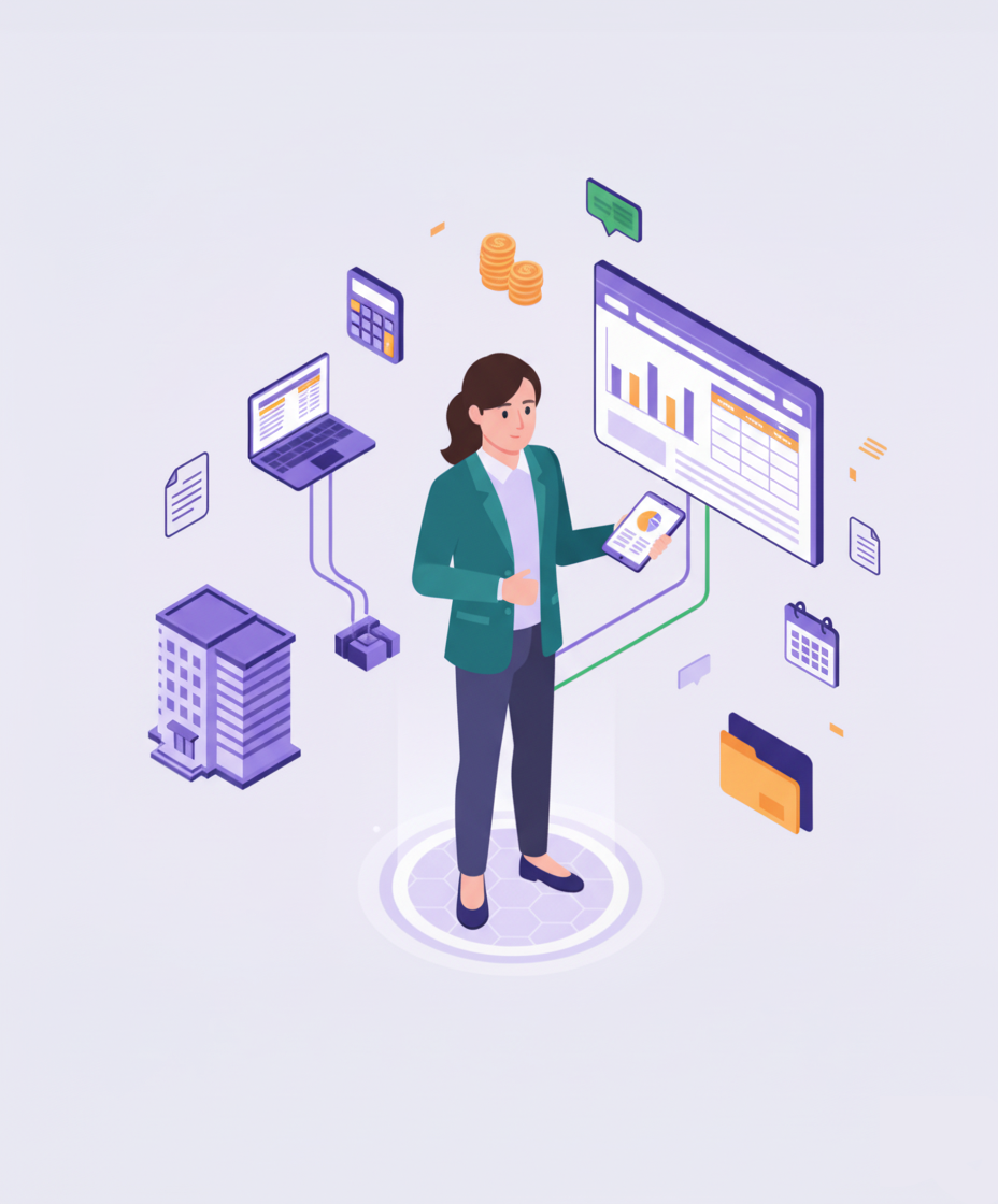 billbox-kunde-finance Porträt eines Finanzexperten oder einer Buchhalterin, die billbox verwendet